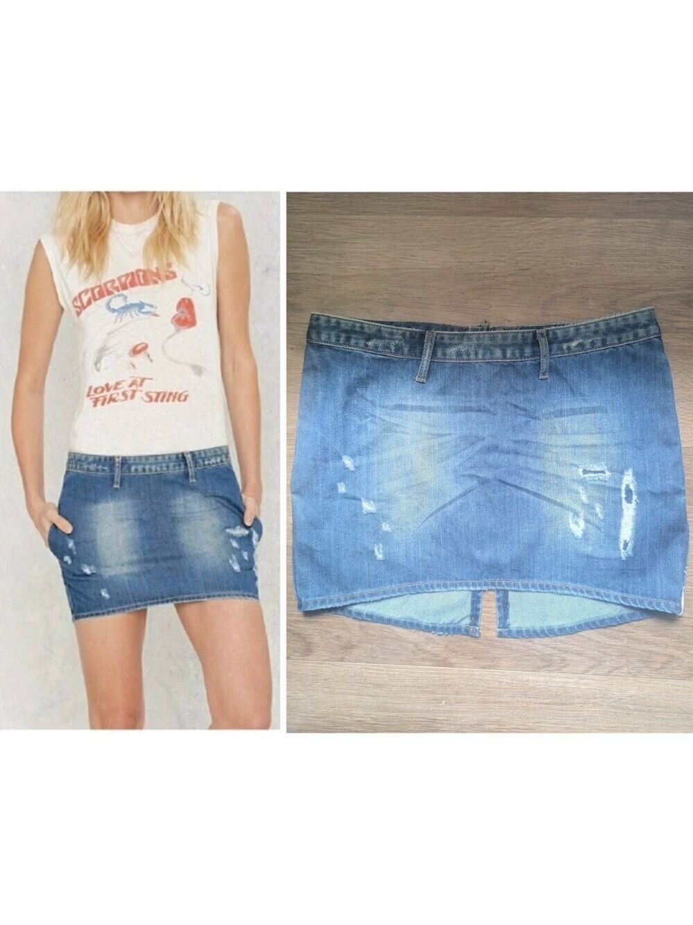 One Teaspoon | Mini Freelove Distressed Denim Skirt In Bleu Cult